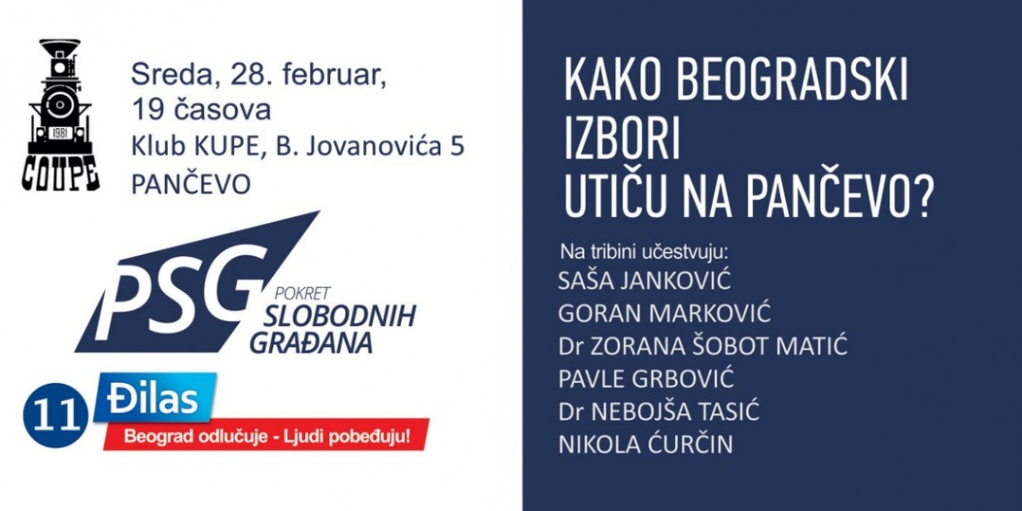 [NAJAVA] Tribina Kako beogradski izbori utiču na Pančevo?